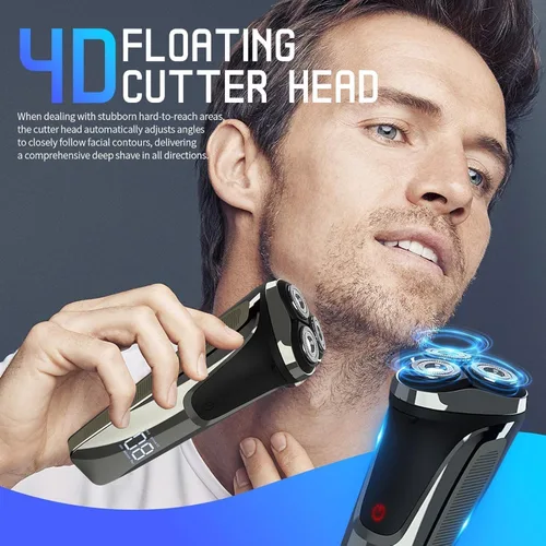 Vista 2 de Snapbuy - Maquinilla de afeitar eléctrica para hombres, afeitadora eléctrica Snapbuy Pro del padre, afeitadoras eléctricas para hombres, Ipx7 Negro