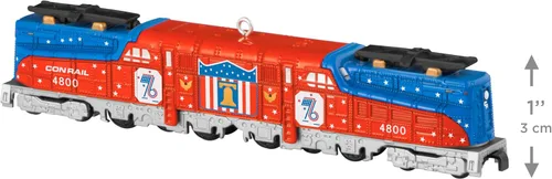 Vista 4 de Hallmark Keepsake Adorno de trenes Lionel (Conrail Bicentenario GG1)