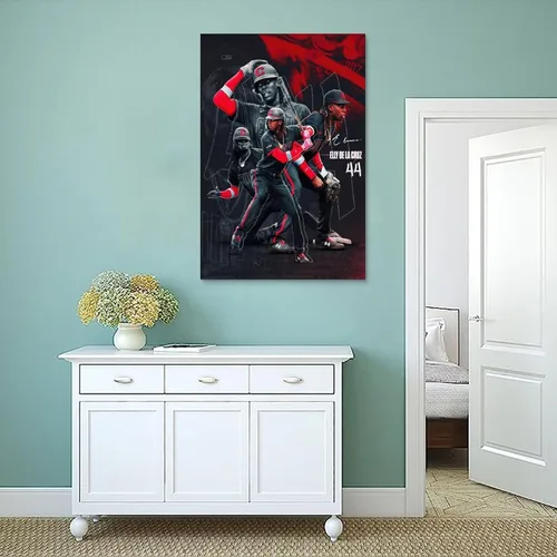 Vista 4 de GAGALU Elly De La Cruz - Póster impreso en lienzo de béisbol, arte de pared para decoración de oficina en casa, pintura #5916, sin marco, 12 x 18