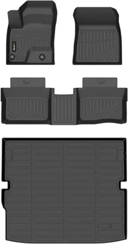 Vista 24 de Floor Mats & Cargo Liner for Jeep Grand Cherokee L 2021-2026 6-Seats Apto para consola central, con alfombrilla de respaldo, ajuste personalizado