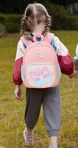 Vista 7 de CAMTOP Linda mochila para niños pequeños, bolsa escolar de animales de dibujos animados en 3D para niñas, niños, guardería de viaje, 90256 Mariposa
