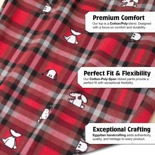 Vista 9 de Peanuts Snoopy - Pijamas familiares a juego, ropa de dormir festiva, ropa de dormir de 2 piezas para Navidad