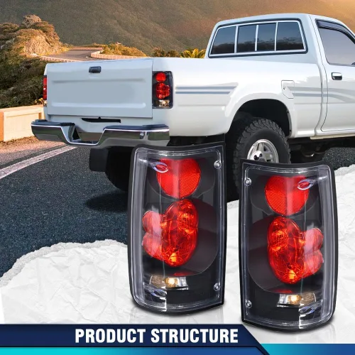 Vista 7 de PIT66 Conjunto de luces traseras compatible con camioneta Toyota Hilux Pickup Truck 1989 1990 1991 1992 1993 1994 1995, lámparas de freno traseras