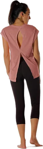 Vista 5 de icyzone - Camisetas de entrenamiento con espalda abierta, para yoga