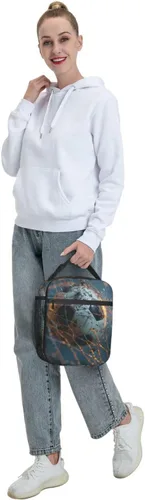 Vista 8 de Lonchera térmica para niños y niñas, bolsa de almuerzo de fútbol para el trabajo, picnic, escuela, viajes, senderismo, playa o pesca, fiambrera