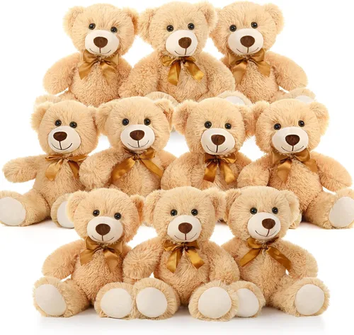 Vista 14 de MaoGoLan - Osos de peluche, paquete de 3 osos de peluche, regalo de cumpleaños o centro de mesa para niñas, 13.5 pulgadas