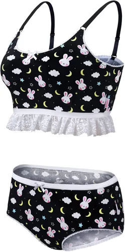 Vista 6 de Littleforbig Lacy Trim Women Nightwear Strap Sleepwear Cami Top Shorts Lingerie Bralette Loungewear Set - Snuggle Bunny
