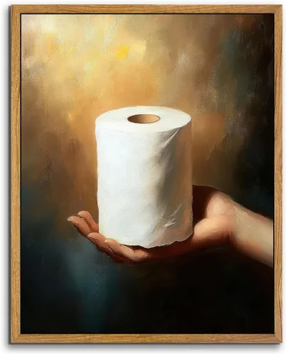 Vista 10 de AtterrirArt Divertido arte de pared enmarcado para baño, 8 x 10 pulgadas, lindo pato en el inodoro, lectura de periódico, decoración de pared