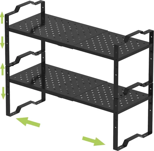 Vista 12 de Jojocross Organizador de gabinete expandible ajustable apilable para especias en la cocina y el baño más, organizador de despensa de despensa