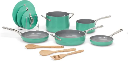 Vista 8 de Cuisinart Juego de utensilios de cocina de cerámica, antiadherentes de 12 piezas para cocinar con calor uniforme, apto para lavavajillas, asas