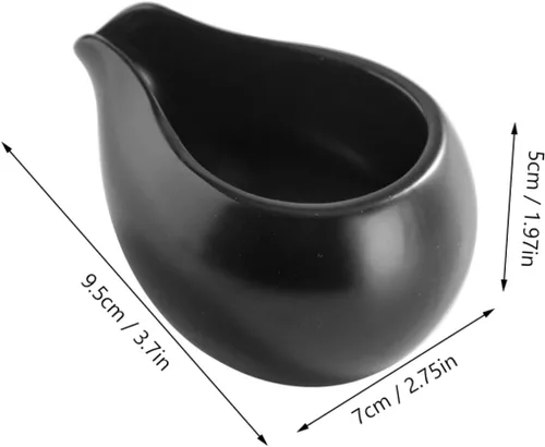 Vista 2 de Yardwe Jarra de leche de boca redonda de cerámica de 3.7 pulgadas con boquilla para crema de café y jarabe de mesa, ideal para uso doméstico y café