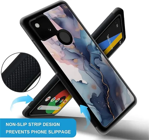 Vista 193 de Compatible con Google Pixel 4A 5G Mobile Case Creative Acrylic Panel trasero Silicona Protección Grip especialmente diseñado para Google Pixel 4A 5G
