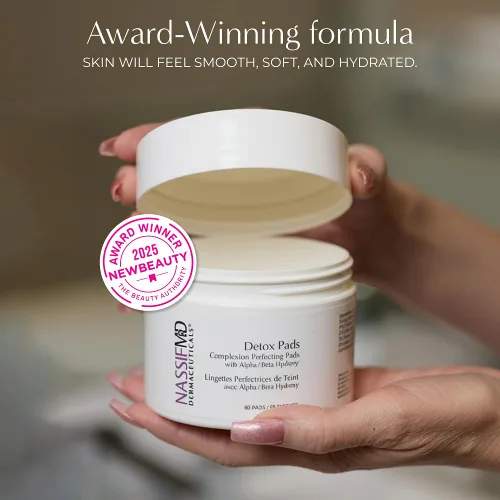Vista 4 de NassifMD - Almohadillas de desintoxicación facial, almohadillas de ácido glicólico, tónico de hamamelis, almohadillas exfoliantes faciales toallitas