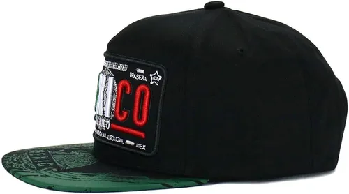 Vista 4 de Gorra de béisbol de algodón con diseño de placa de automóvil de los Estados de México