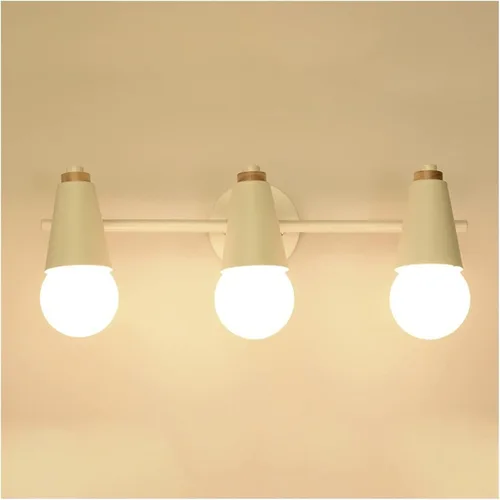 Vista 7 de Lámpara de pared nórdica de 3 cabezas, apliques de pared de macarrón ajustables, apliques de pared con botón enchufable, 3 luces, interruptor