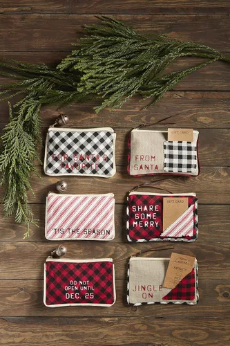 Vista 3 de Mud Pie Tarjeta de regalo de Navidad y bolsa de regalo de cheques, no abras hasta, 4 x 6 pulgadas