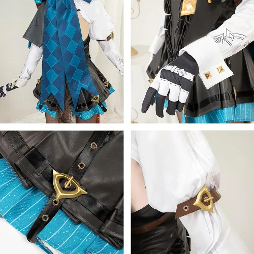 Vista 4 de Lynette - Disfraz de Genshin Impact para Halloween, uniforme de juego de rol para mujer