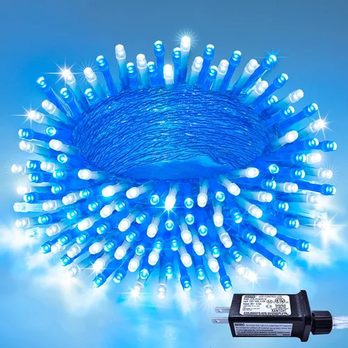 Vista 31 de JMEXSUSS - Tira de 100 luces led para interiores, 8 modos, enchufables, parpadeantes, 33 pies, luces navideñas para exteriores, a prueba de agua