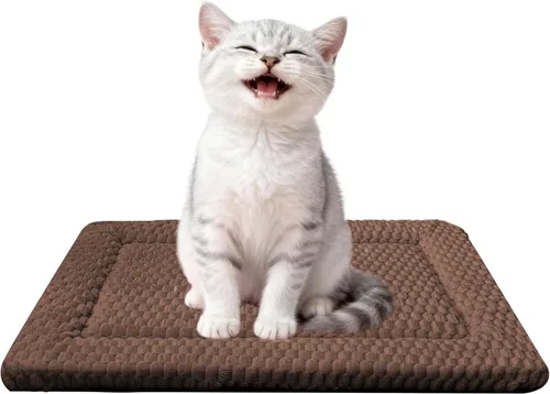 Vista 57 de Tapete de cama para perro, almohadilla reversible para jaula de perro con alfombrilla lavable y espuma suave, cama plana para mascotas para perros