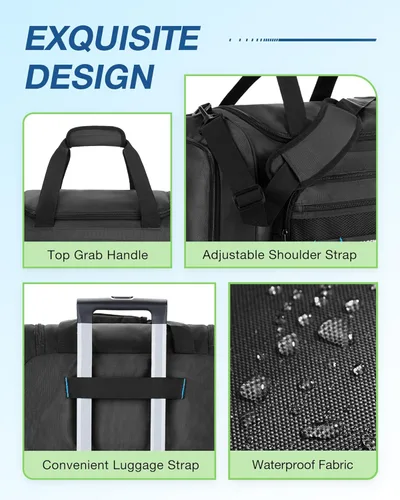 Vista 7 de BAGSMART Bolsa de gimnasio para hombres y mujeres, bolsa de viaje deportiva con compartimento para zapatos y bolsillo húmedo, bolsa de transporte