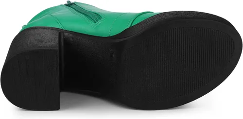 Vista 5 de Allegra K Botas de combate de tacón alto grueso con cordones para mujer, M
