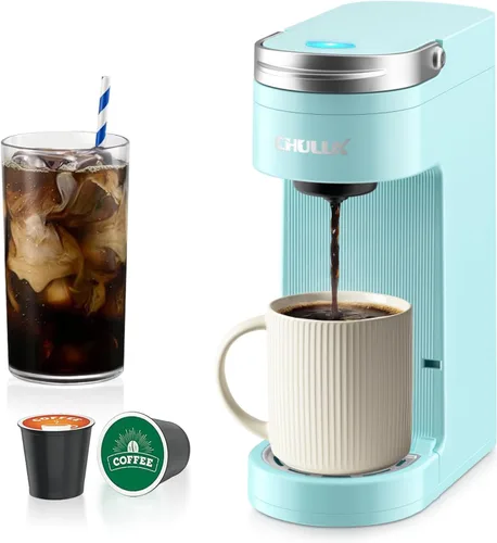 Vista 10 de CHULUX Cafetera compacta de una sola taza para cápsulas K Cup, apagado automático, color crema