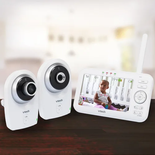 Vista 8 de VTech VM351-2 Monitor de video para bebés con lente óptica gran angular intercambiable y lente óptica estándar, 720p