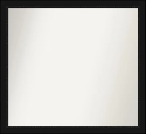 Vista 289 de Amanti Art Espejo de baño negro para sobre fregadero, 22 x 22 pulgadas, espejo de tocador cuadrado estrecho negro Avon, marco de madera casual