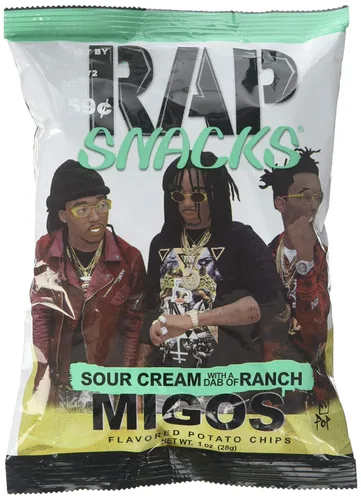 Vista 14 de Rap Snacks Lil Baby - Queso cheddar + papas fritas de crema agria, bolsas de 2.5 onzas, paquete de 6