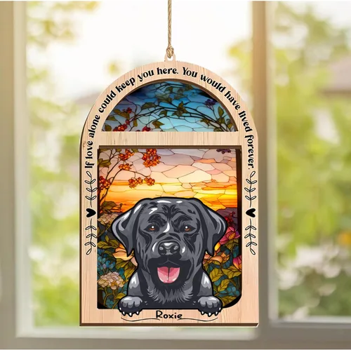 Vista 223 de LOVELYPOD Adorno de Navidad personalizado de sabueso afgano, atrapasoles con nombre, regalos de pérdida de mascotas, regalos para amantes