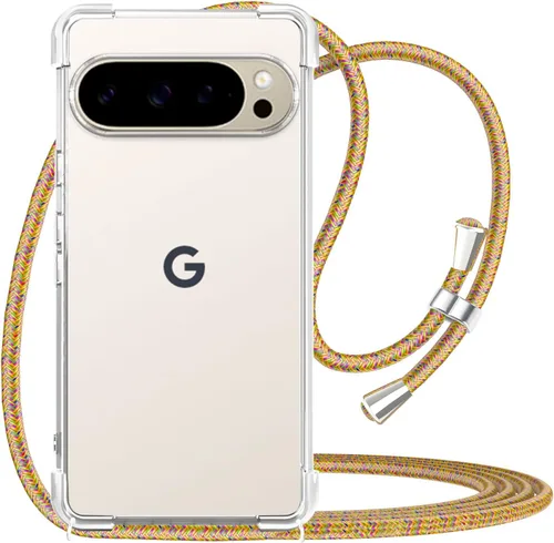 Vista 26 de Funda para teléfono Google Pixel 7 Pro, transparente, ajustable, con cordón para el cuello, para mujeres, niñas, TPU suave, delgada, a prueba
