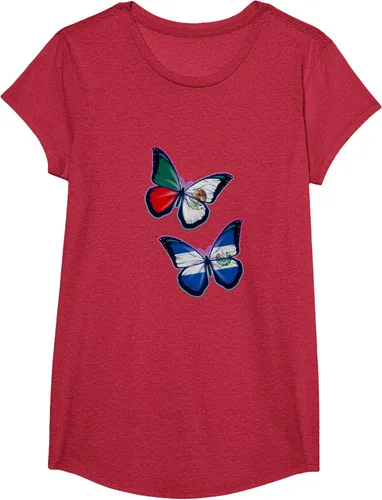 Vista 52 de Raíces biculturales de El Salvador y México. Versión mariposa Camiseta, Negro