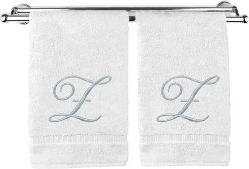 Vista 201 de Toalla de mano con monograma, regalo personalizado, 16 x 30 pulgadas, extra absorbente, 100% algodón turco, acabado de rizo suave, para baño, cocina