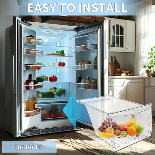 Vista 5 de HECASA 240337103 240337102 Reemplazo de bandeja para cajón para verduras de refrigerador para 240337105 240337107 240337108 240337109 Reemplazo