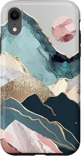 Vista 8 de Funda colorida para iPhone 15 Boho Chic Floral Paisaje Naturaleza Montañas