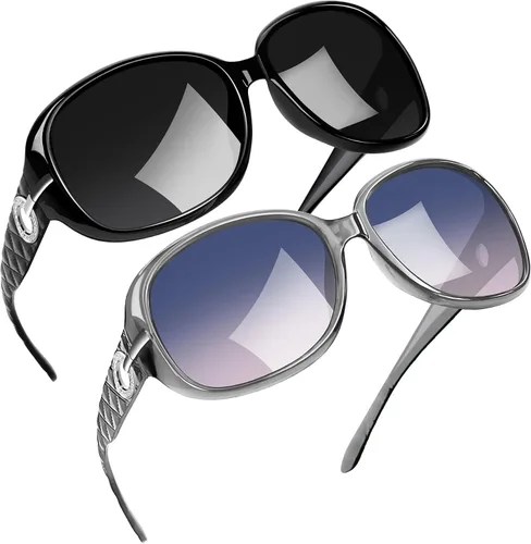 Vista 54 de Joopin Oversized Rectangle Sunglasses UV400 Protection Shades for Women Negro