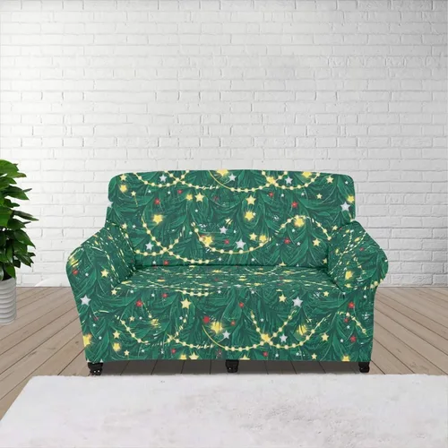 Vista 81 de Funda de sofá con diseño de árbol de bandera estadounidense para sofás y sofás, decoración navideña, funda antideslizante para sofá de 1 cojín