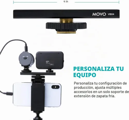 Vista 8 de Kit de vlogging Movo iVlogger para iPhone - Compatible con Lightning, kit de iniciación de YouTube para creadores de contenido - Accesorios: trípode