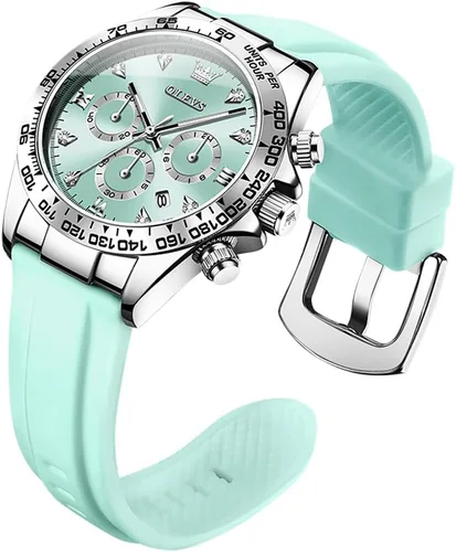 Vista 9 de OLEVS Relojes femeninos pequeños de diamantes de lujo - pulsera de acero inoxidable, vestido de negocios impermeable analógico luminoso fecha