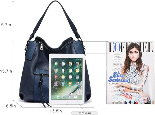 Vista 6 de Realer - Bolsa hobo para mujer, grande, cruzada, al hombro