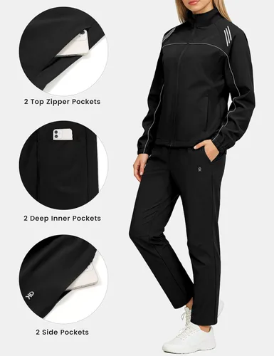 Vista 6 de Little Donkey Andy Chándal deportivo para mujer Negro /Gris
