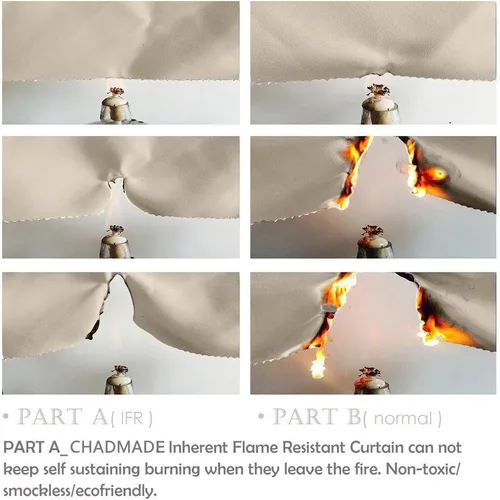 Vista 2 de ChadMade Cortina de interior resistente al fuego por encargo (1 panel), colección Regal