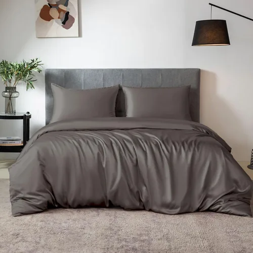 Vista 14 de TXHSILK - Sábanas 100% de seda, seda 7A+, 3 piezas, transpirables, suaves, 1 funda de edredón, 2 fundas de almohada con cremallera oculta