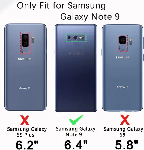 Vista 2 de Funda para Samsung Galaxy Note 9, a prueba de caídas, a prueba de golpes, resistente, funda protectora para Samsung Note 9, 6.4 pulgadas (negro)