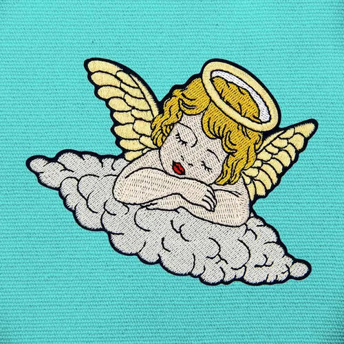 Vista 4 de ZEGINs Parche bordado de ángel dormido, insignia para planchar y coser