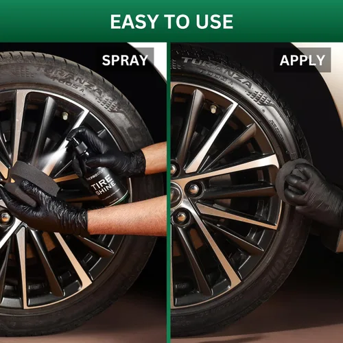 Vista 3 de The Pro Stuff® Tire Shine - Abrillantador de neumáticos satinado para acabado negro profundo Sin salpicaduras, secado rápido, sin disolventes