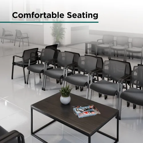 Vista 5 de Workplace 2.0 - Silla de invitados y recepción, de malla, apilable, color negro