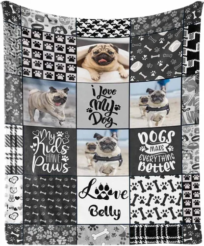 Vista 13 de in Loving Memory of Dog - Manta de memoria personalizada de collage de fotos de mascotas, manta suave y manta de 30 x 40 pulgadas, regalo
