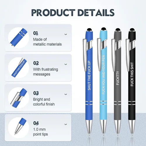 Vista 5 de Teling - Bolígrafos divertidos y sarcásticos para oficina con citas motivacionales y mensajes negativos, pasivos y positivos, para regalar a colegas