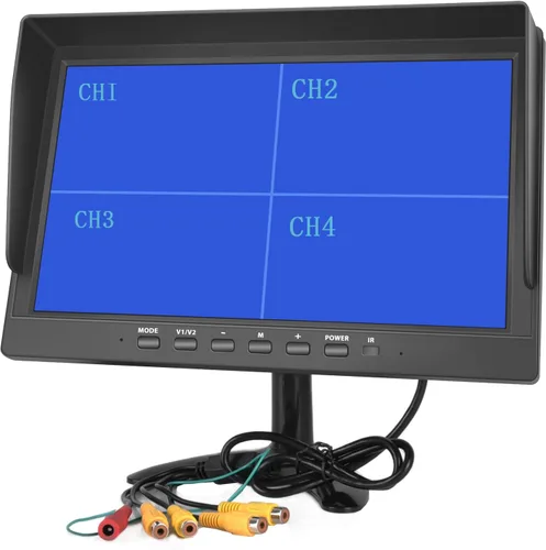 Vista 11 de Hikity Monitor de cámara de respaldo de vehículo de 7 pulgadas, pantalla LCD HD dividida cuádruple, monitor de automóvil para SUV, furgoneta, RV